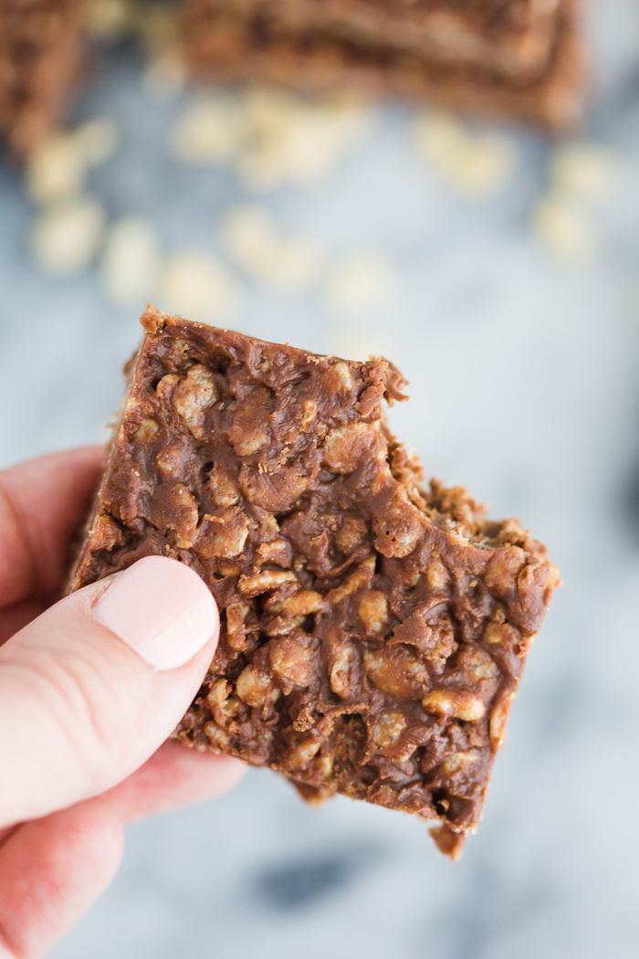 Healthy Rice Crispy Chocolate Bars for the Table