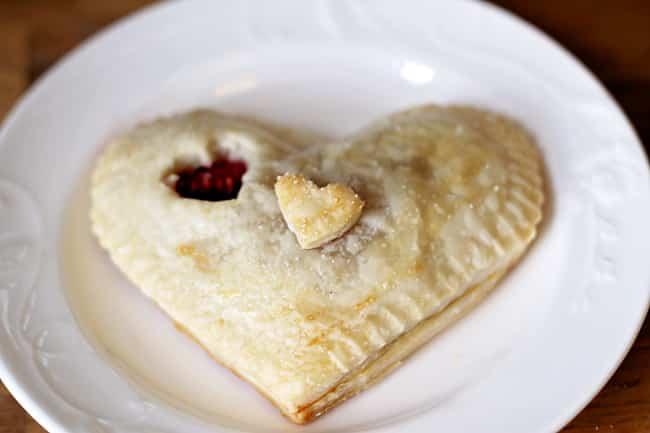 Heart Shaped Raspberry Pies on the Stove