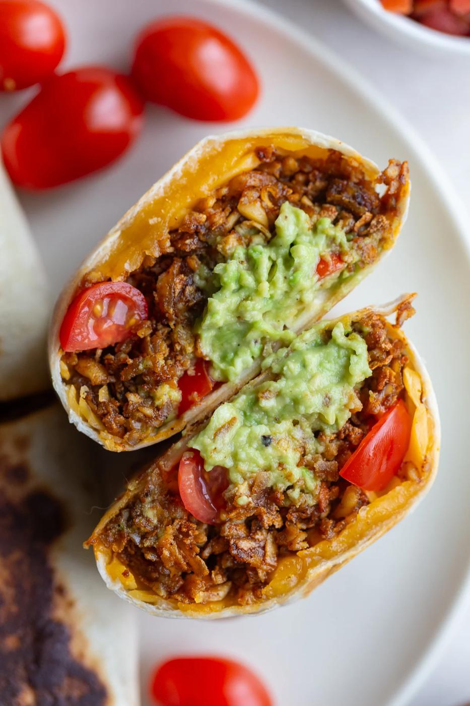 High Protein Vegetarian Burritos for the Table