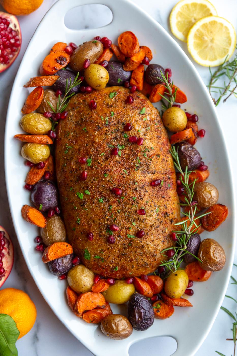 Stuffed Vegan “Turkey” on the Stove