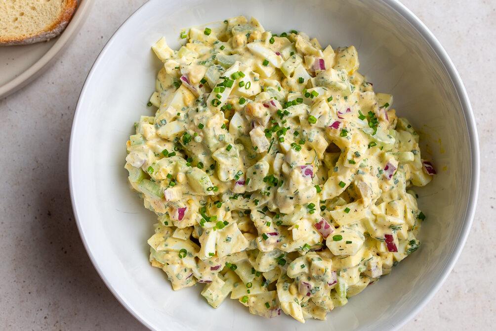 large bowl of egg salad