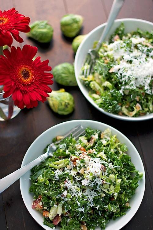 Kale and Brussels Sprouts Salad for the Table