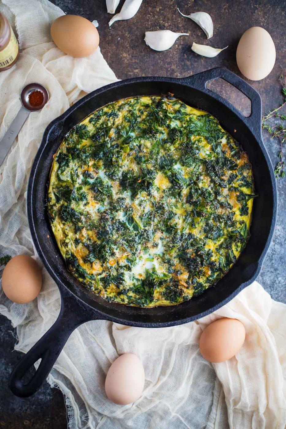 Kale & Garlic Frittata from the Pantry