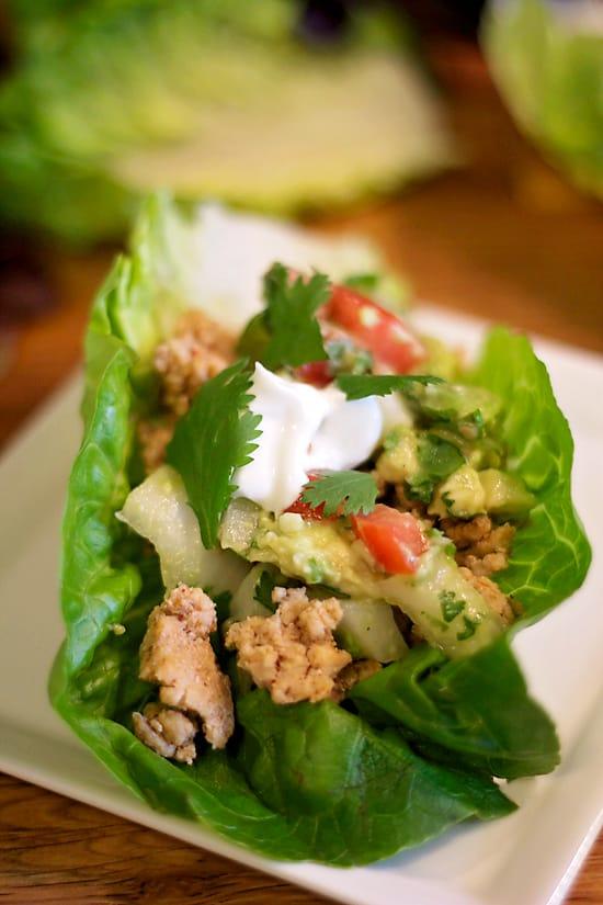Lettuce Wrap Chicken Tacos on the Stove