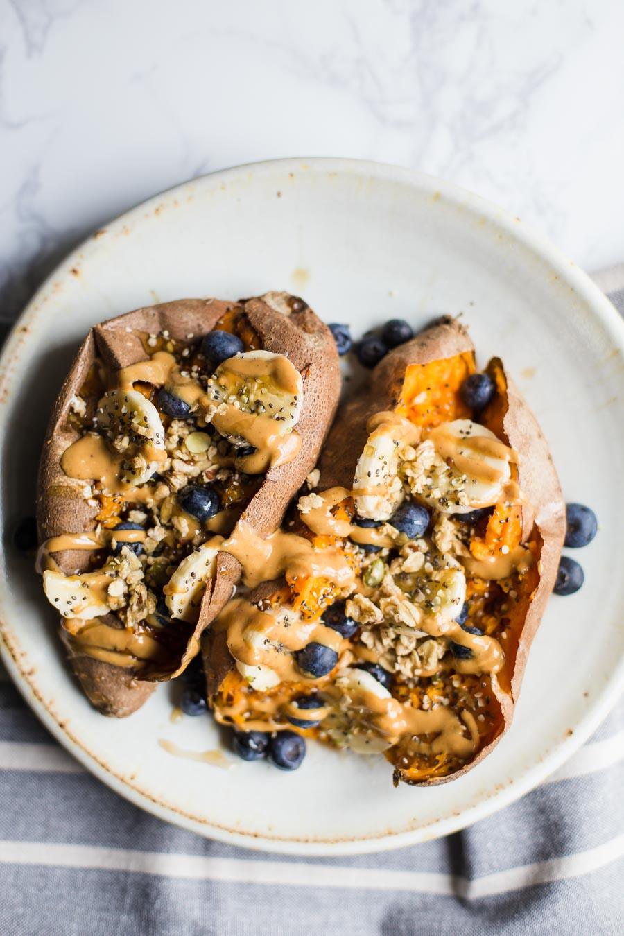 Loaded Breakfast Sweet Potatoes at Home