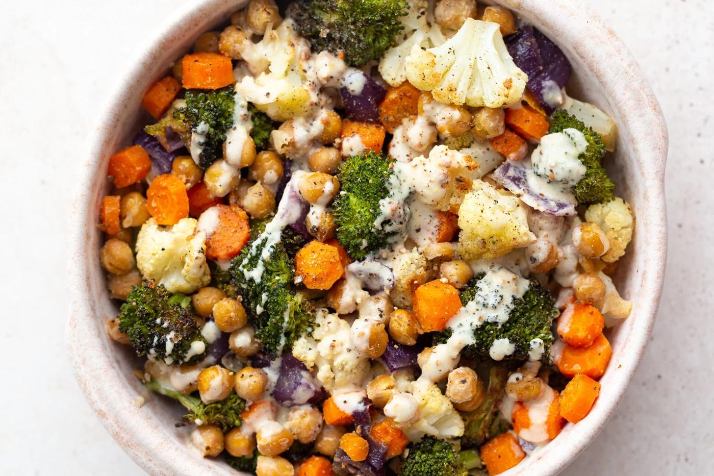 Roasted Veggie Bowls plus Lemon Tahini Sauce
