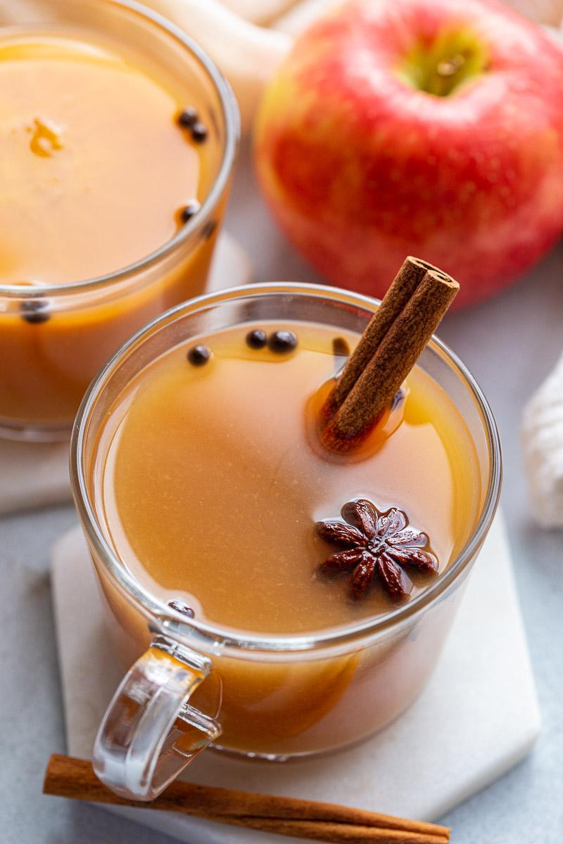 Mulled Apple Cider on the Stove