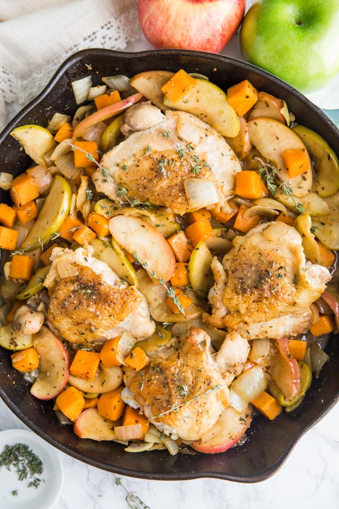 One Skillet Apple Cider Chicken for the Table