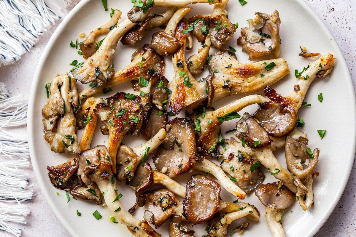 Garlic Butter Oyster Mushrooms at Home