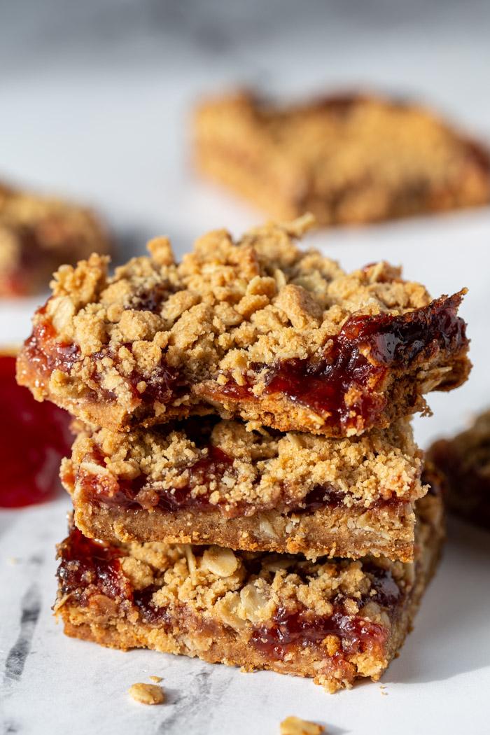 PB&J Crumble Bars on the Stove