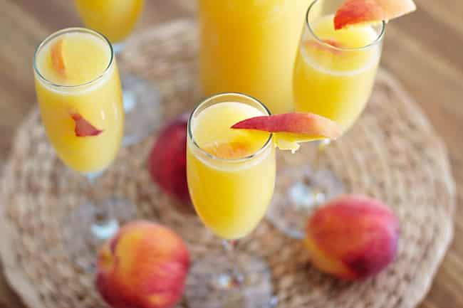 Peach Mimosas for the Table