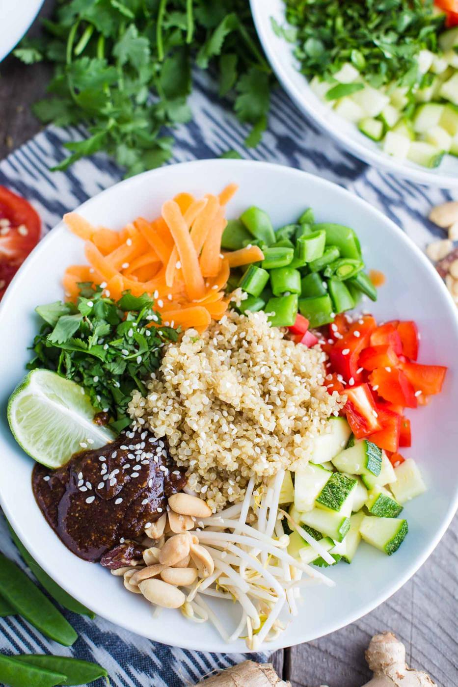 Peanut Sauce Quinoa Bowl from the Pantry