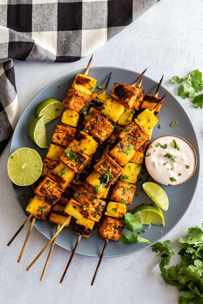 Pineapple Tofu Skewers on the Stove
