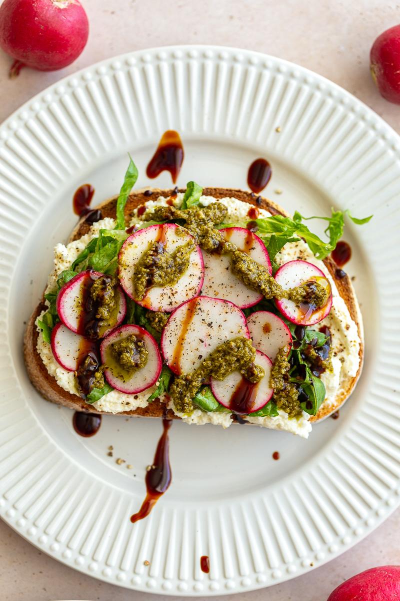 Radish Ricotta Toast at Home