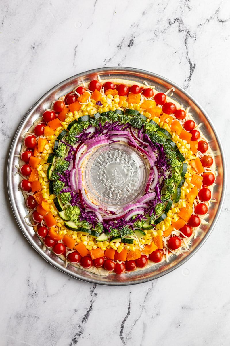 Rainbow Pizza on the Stove