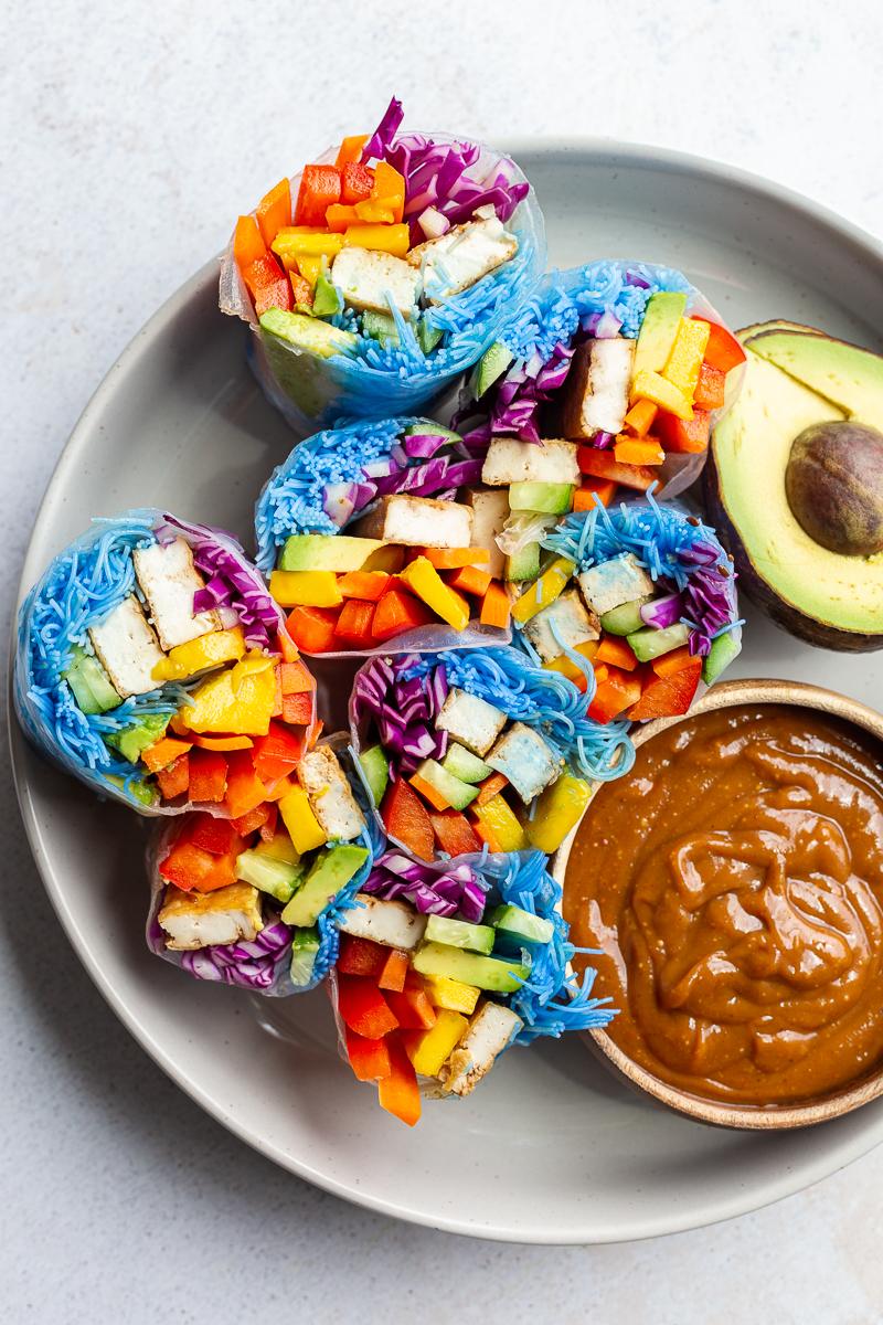 Rainbow Spring Rolls for the Table