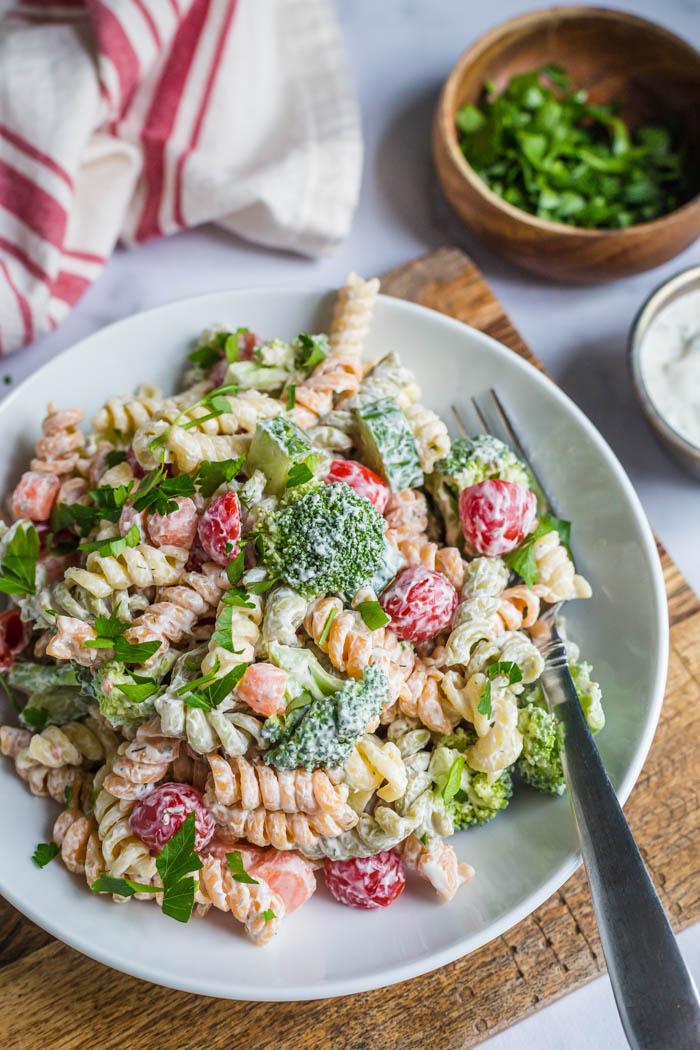 Ranch Pasta Salad on the Stove
