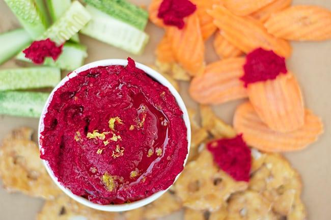 Roasted Beet Hummus on the Stove