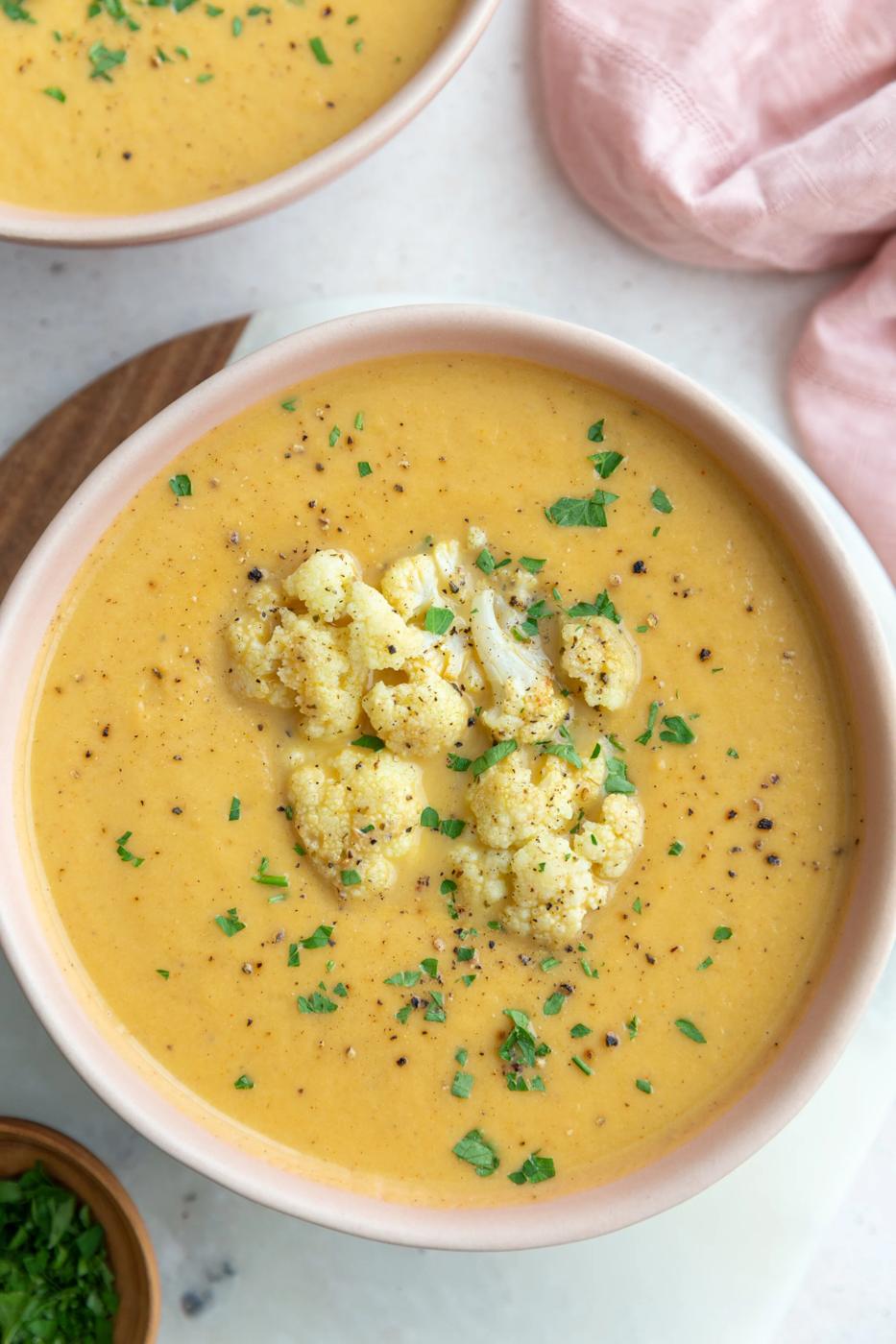 Roasted Cauliflower Soup for the Table