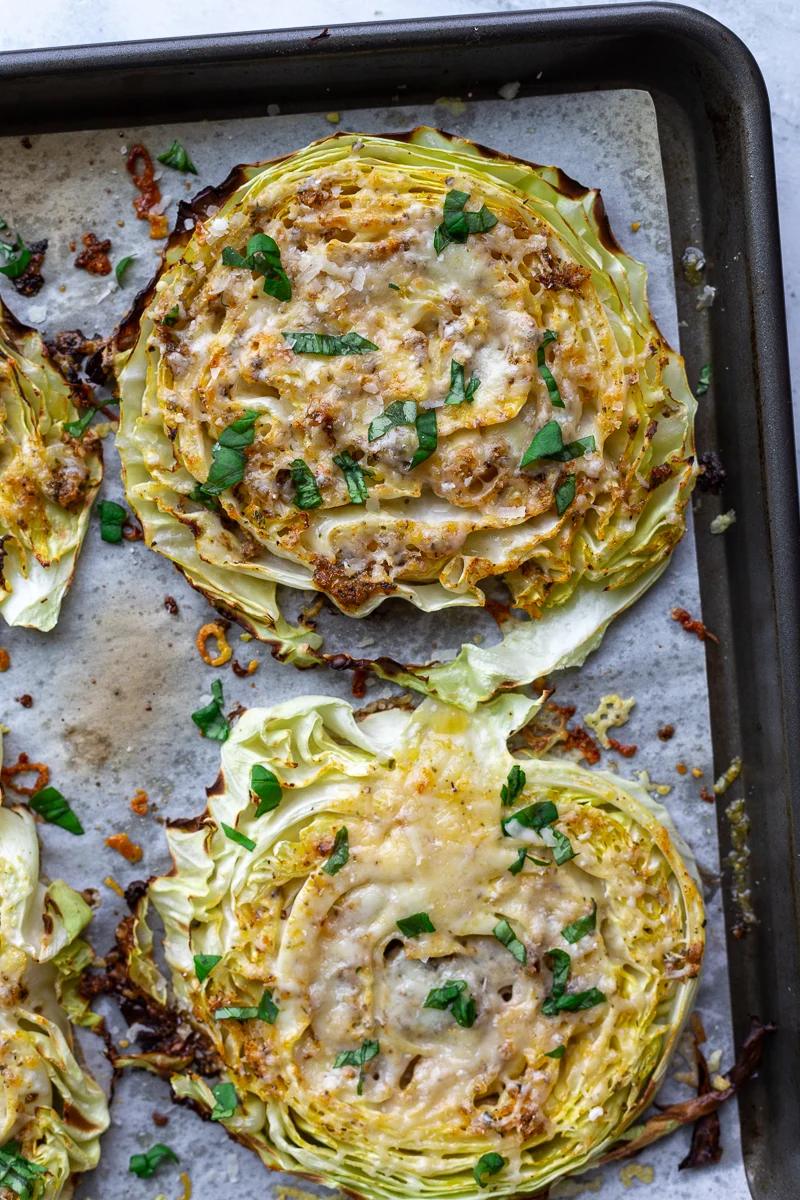 Roasted Cheesy Cabbage for the Table