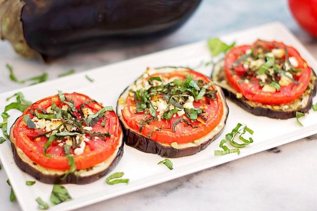 Roasted Eggplant plus Tomato and Feta