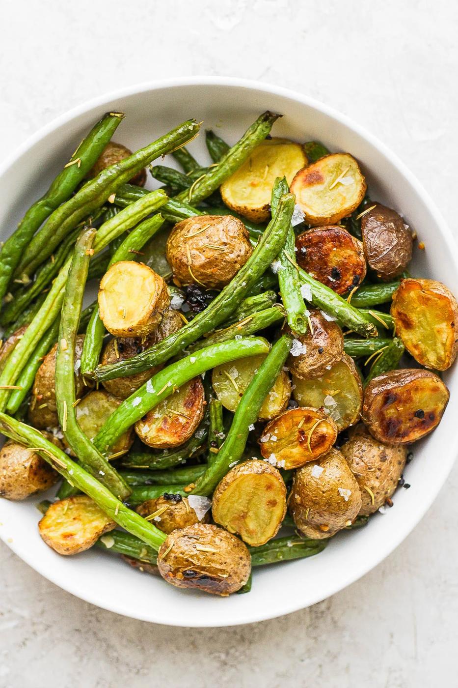 Roasted Potatoes and Green Beans for the Table