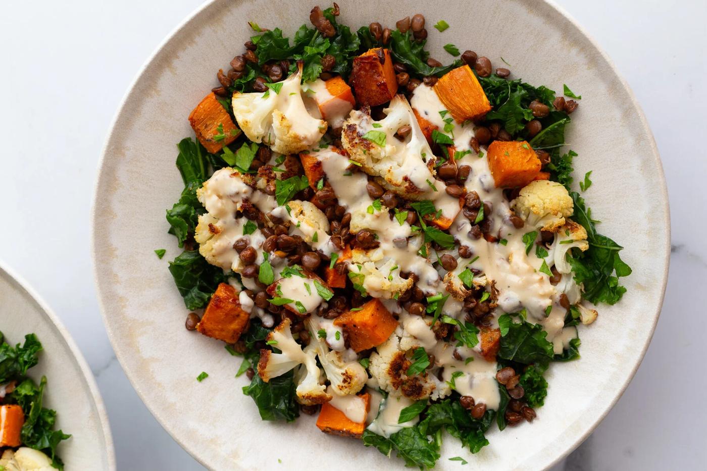 Roasted Sweet Potato Lentil Bowls from the Pantry