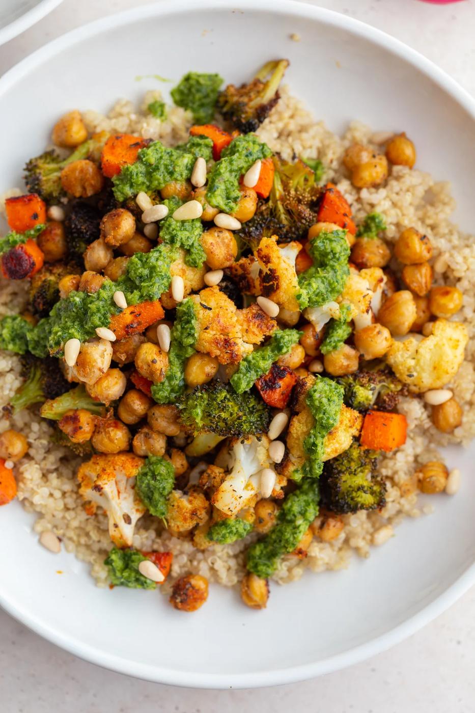 Roasted Veggie Chimichurri Bowls from the Pantry