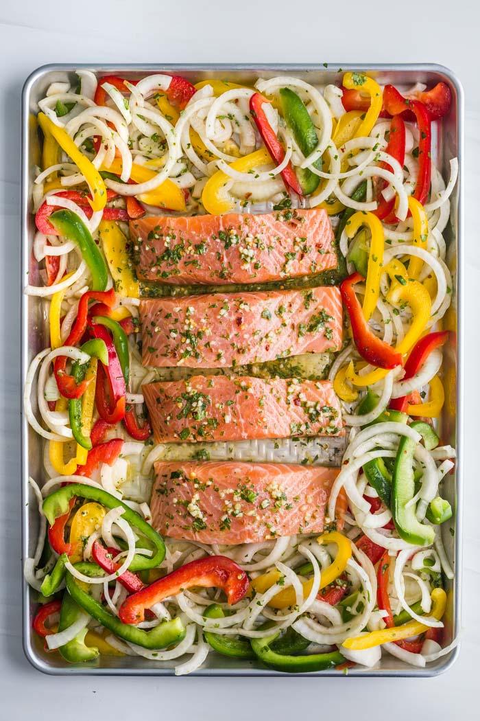 Sheet Pan Garlic Lime Salmon at Home