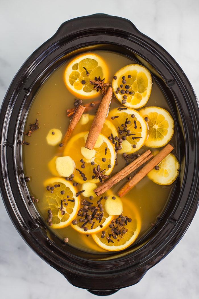 Slow Cooker Mulled Cider for the Table