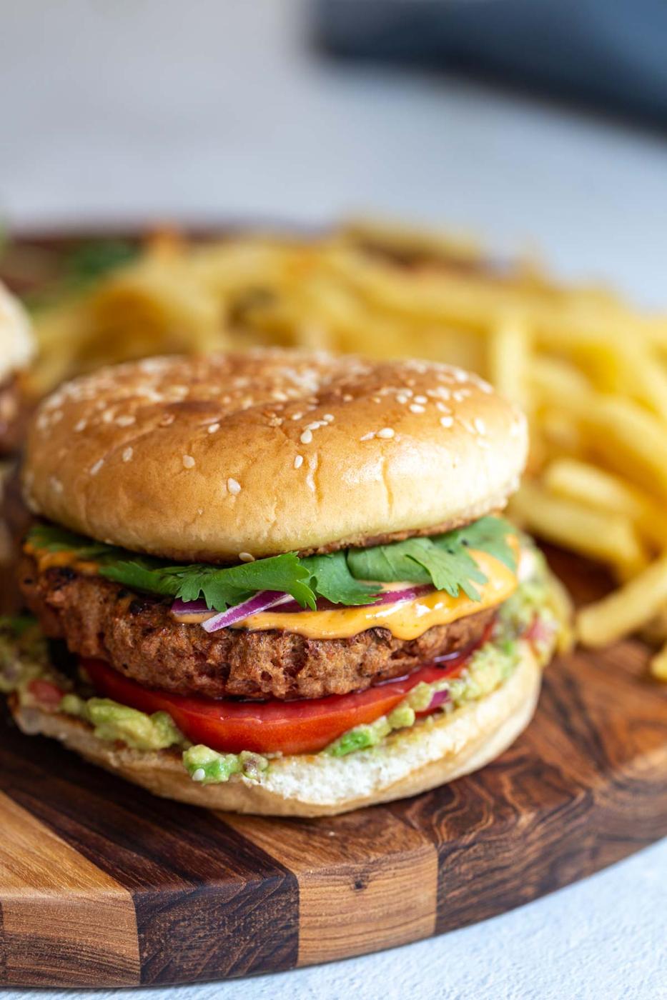Southwestern Inspired Vegan Burger on the Stove