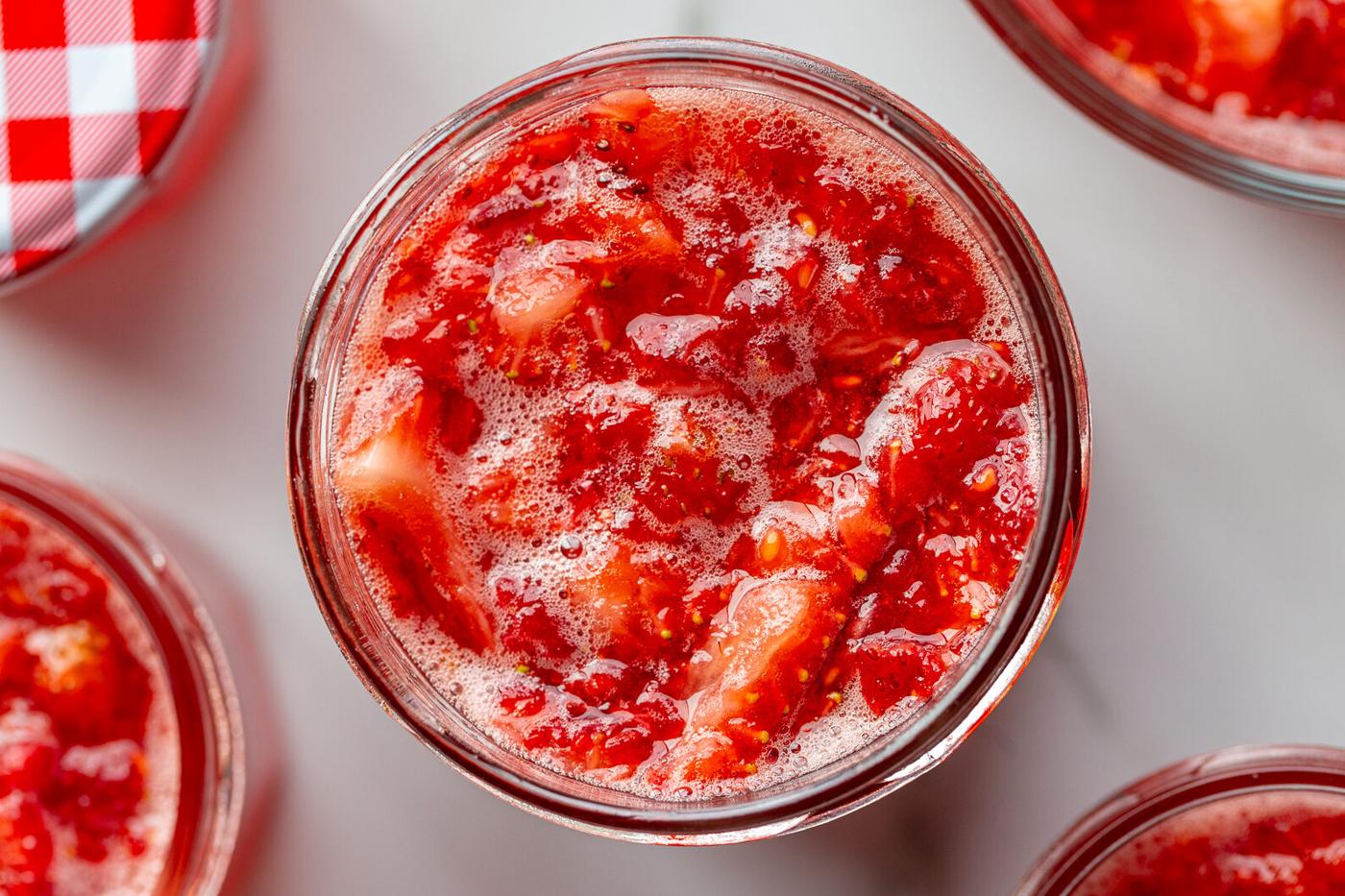 Strawberry Freezer Jam (From-scratch, 5 Ingredients) for the Table