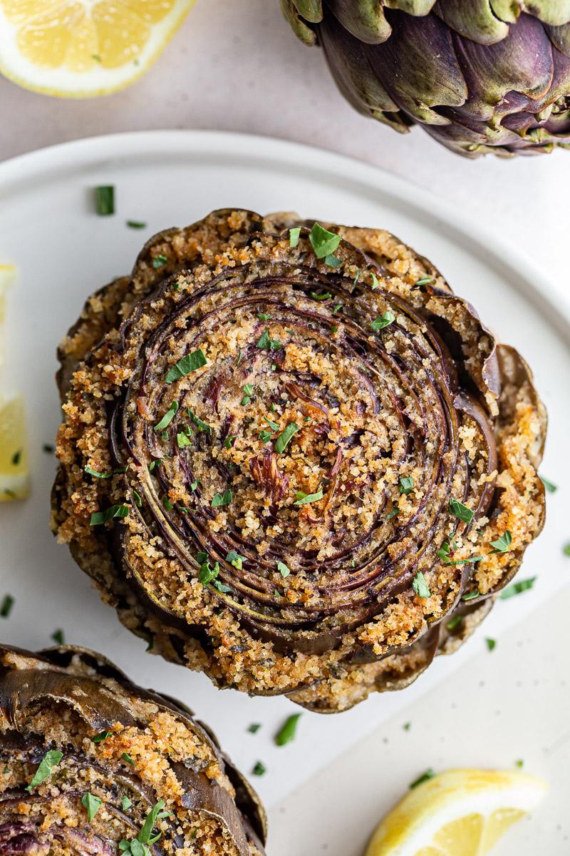 Stuffed Purple Artichokes from the Pantry