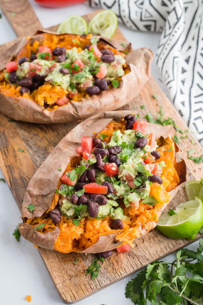 Guacamole Stuffed Sweet Potatoes at Home