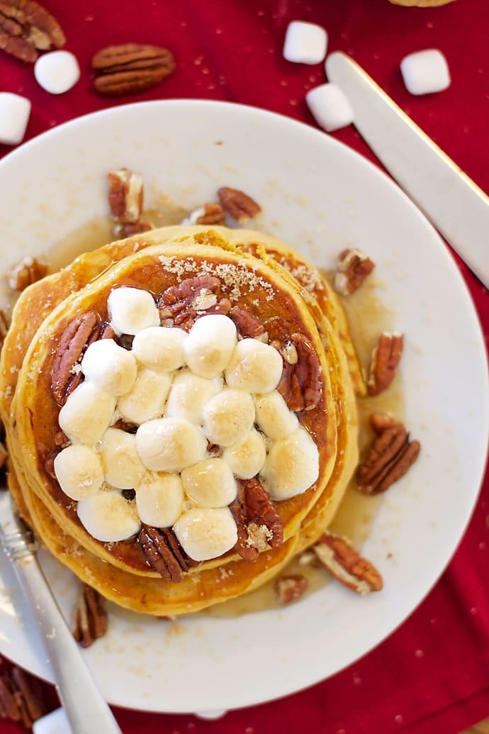 Sweet Potato Casserole Pancakes for the Table