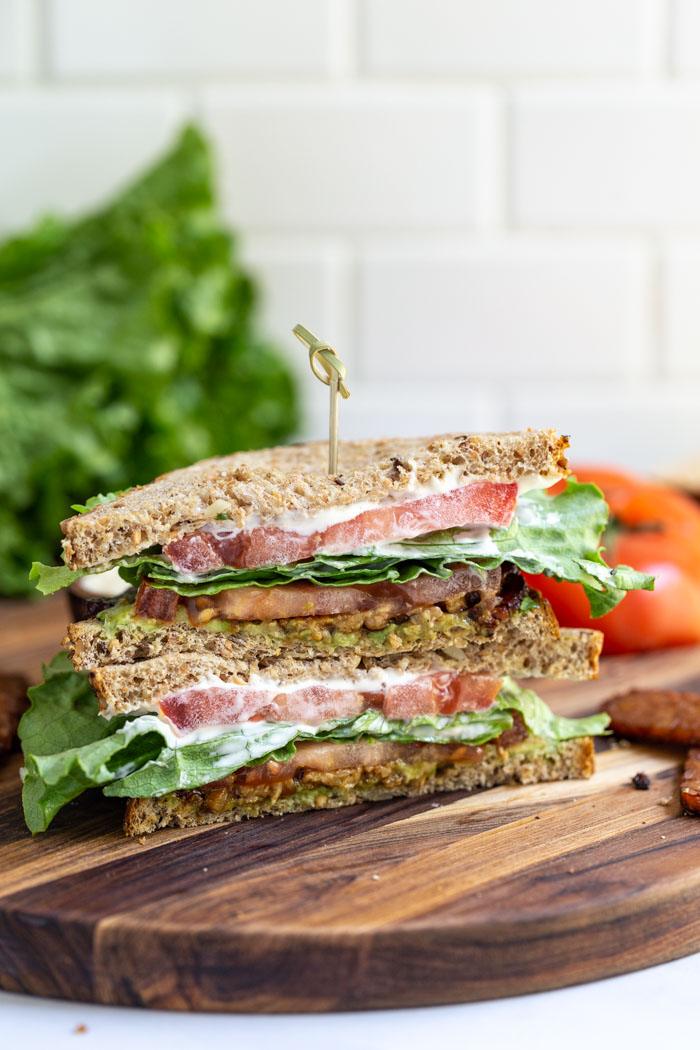 Vegan BLT Sandwich on the Stove