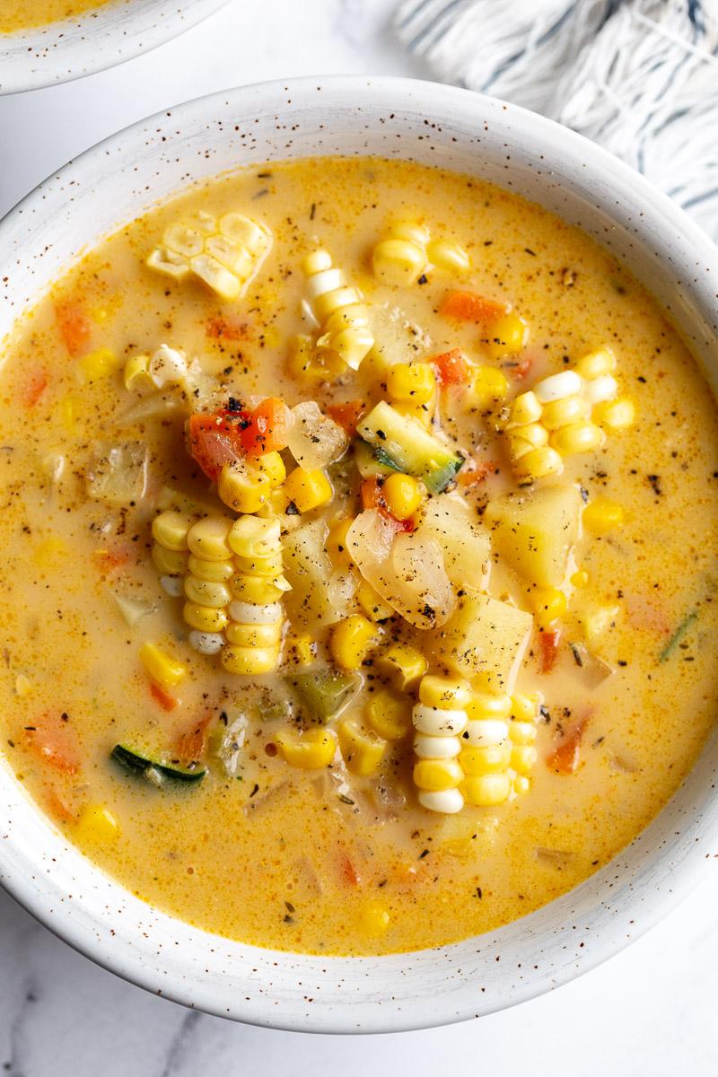 Vegan Corn Chowder for the Table