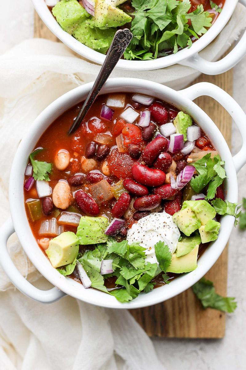 Vegan Crockpot Chili for the Table