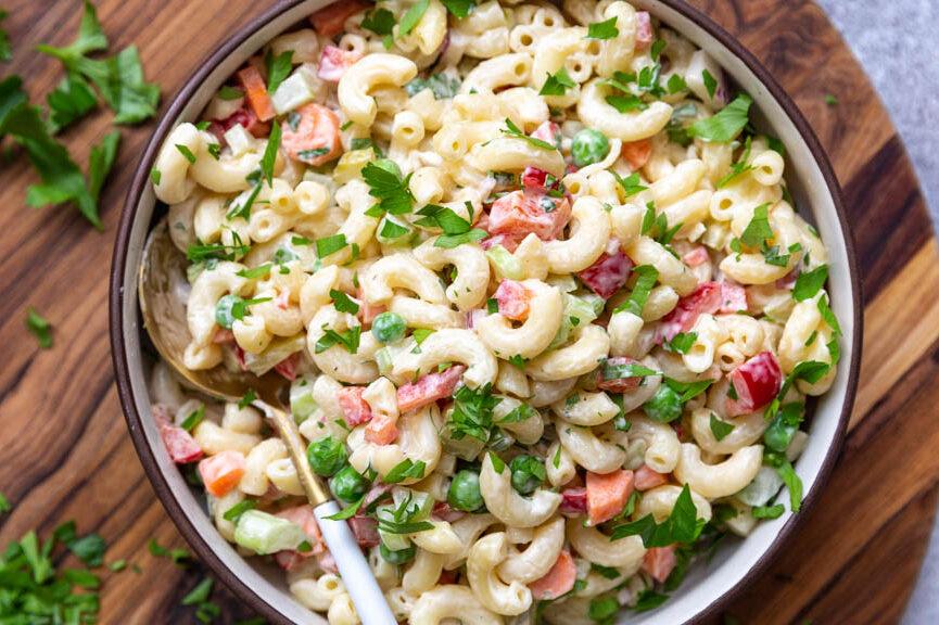 Straightforward Vegan Macaroni Salad from the Pantry