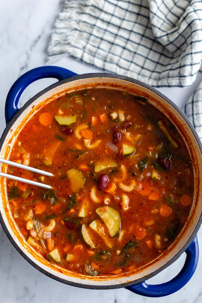 Vegan Minestrone Soup on the Stove
