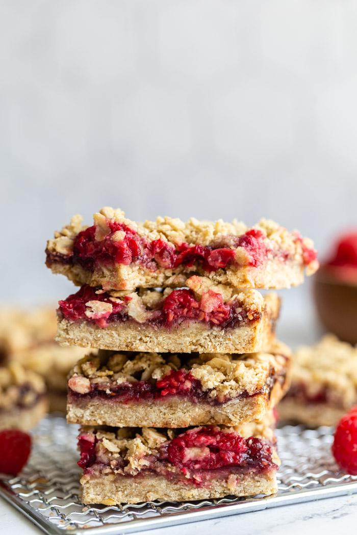 Raspberry Crumble Bars for the Table