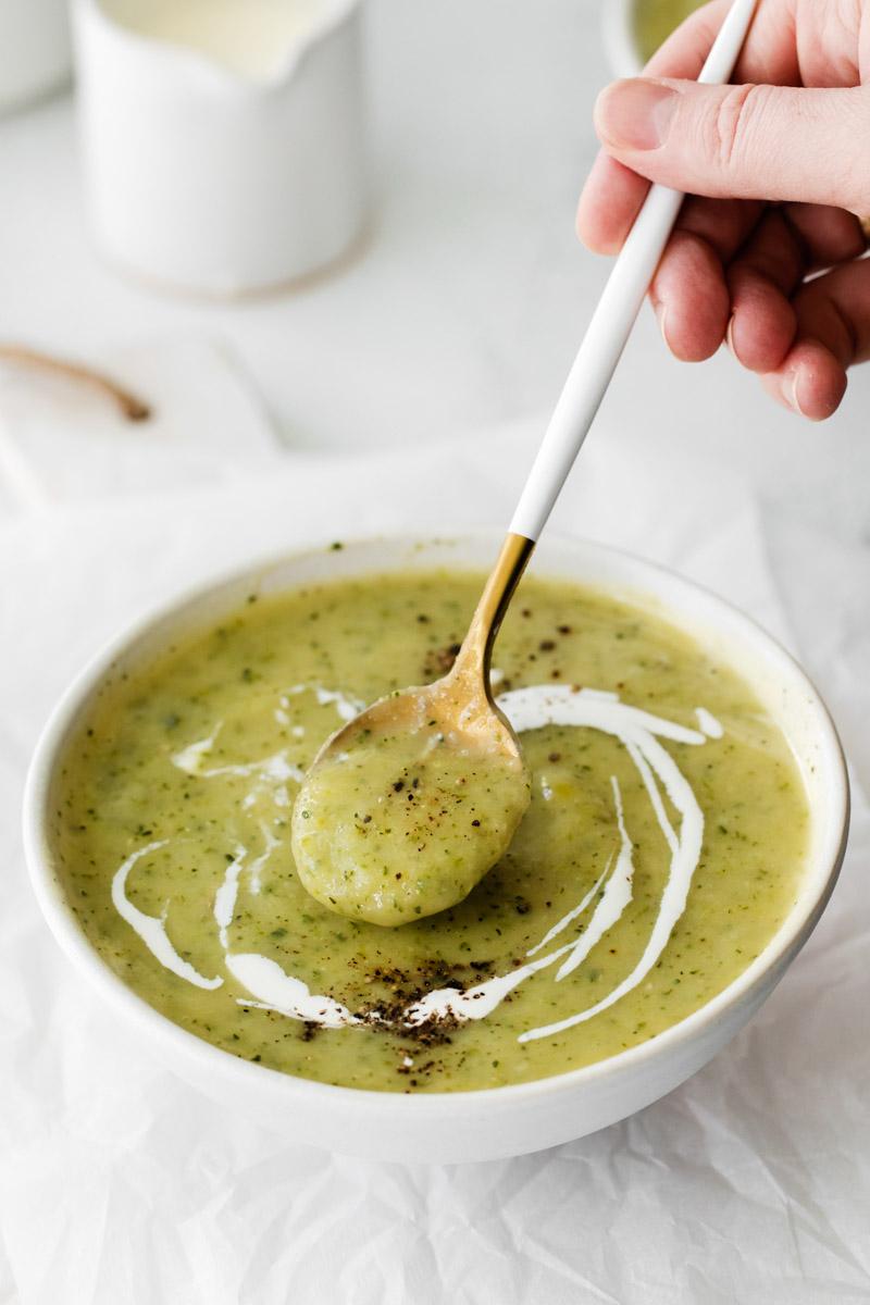 Vegan Zucchini Soup for the Table