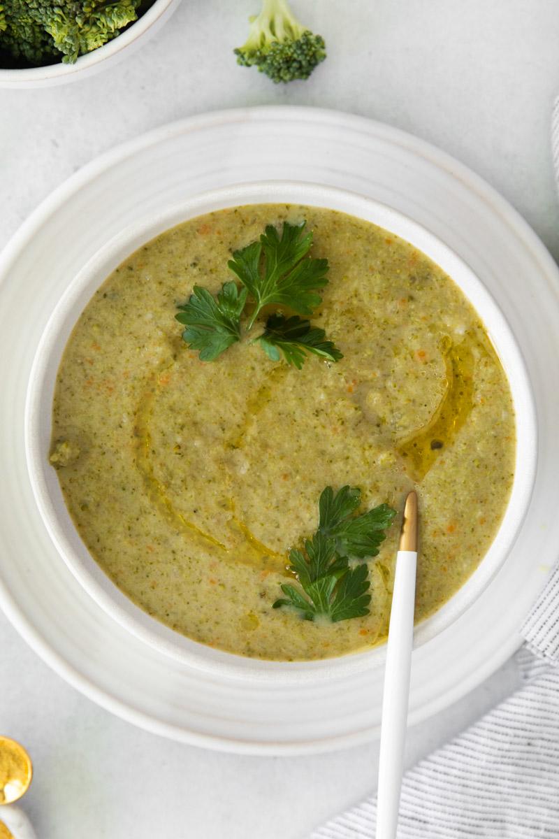 Vegan Broccoli Soup for the Table