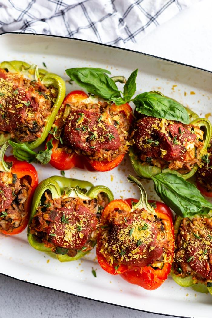 Vegan Stuffed Peppers from the Pantry