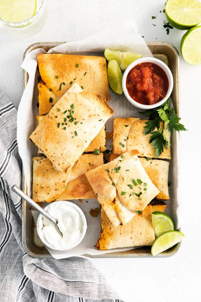 Vegetarian Sheet Pan Quesadillas from the Pantry