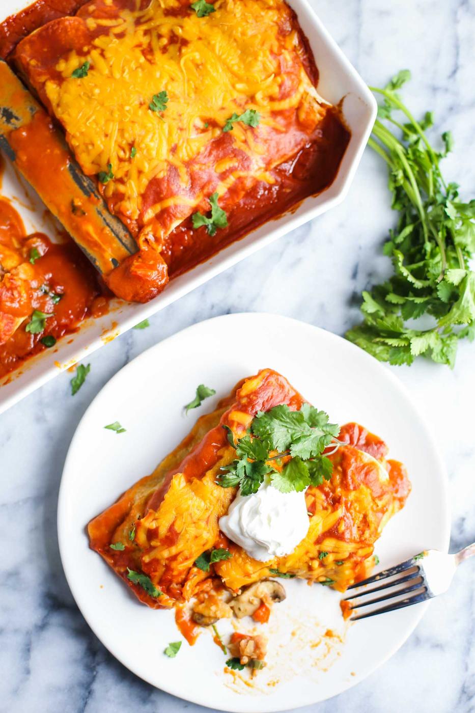 Veggie Vegan Enchiladas for the Table