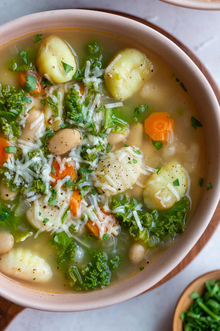 White Bean & Kale Gnocchi Soup at Home