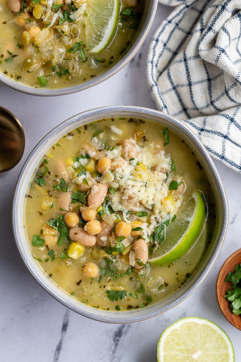 White Chickpea Chili on the Stove
