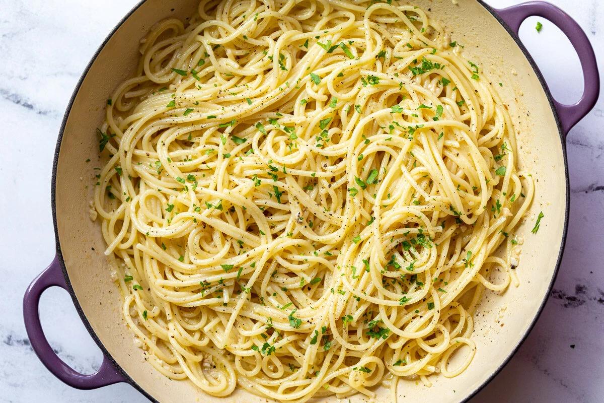 Unfussy White Wine Pasta Sauce on the Stove