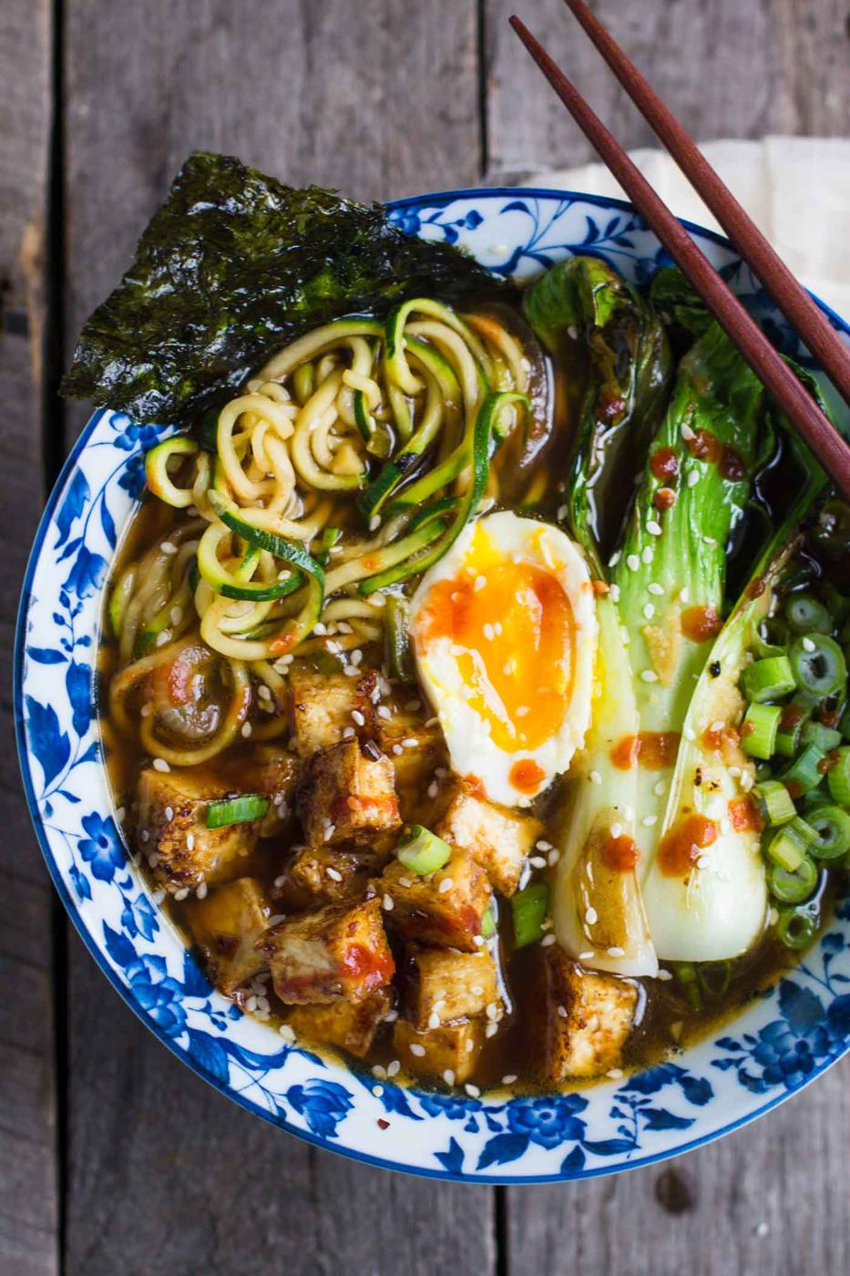 Zucchini Noodle Ramen Soup on the Stove